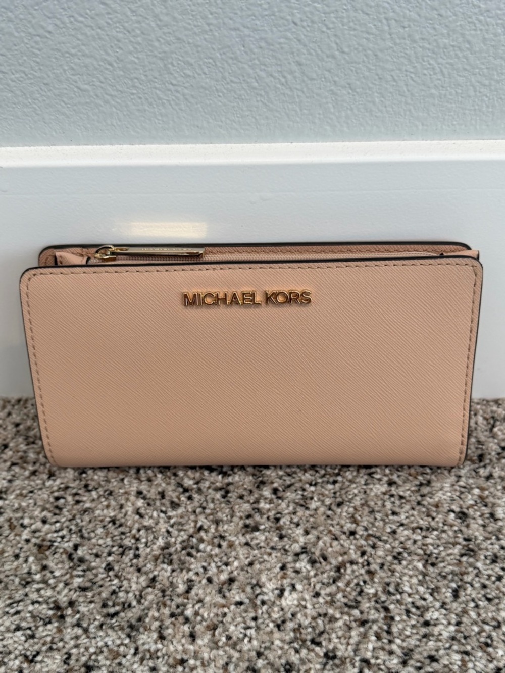 Michael Kors light pink Wallet with Gold Hardware